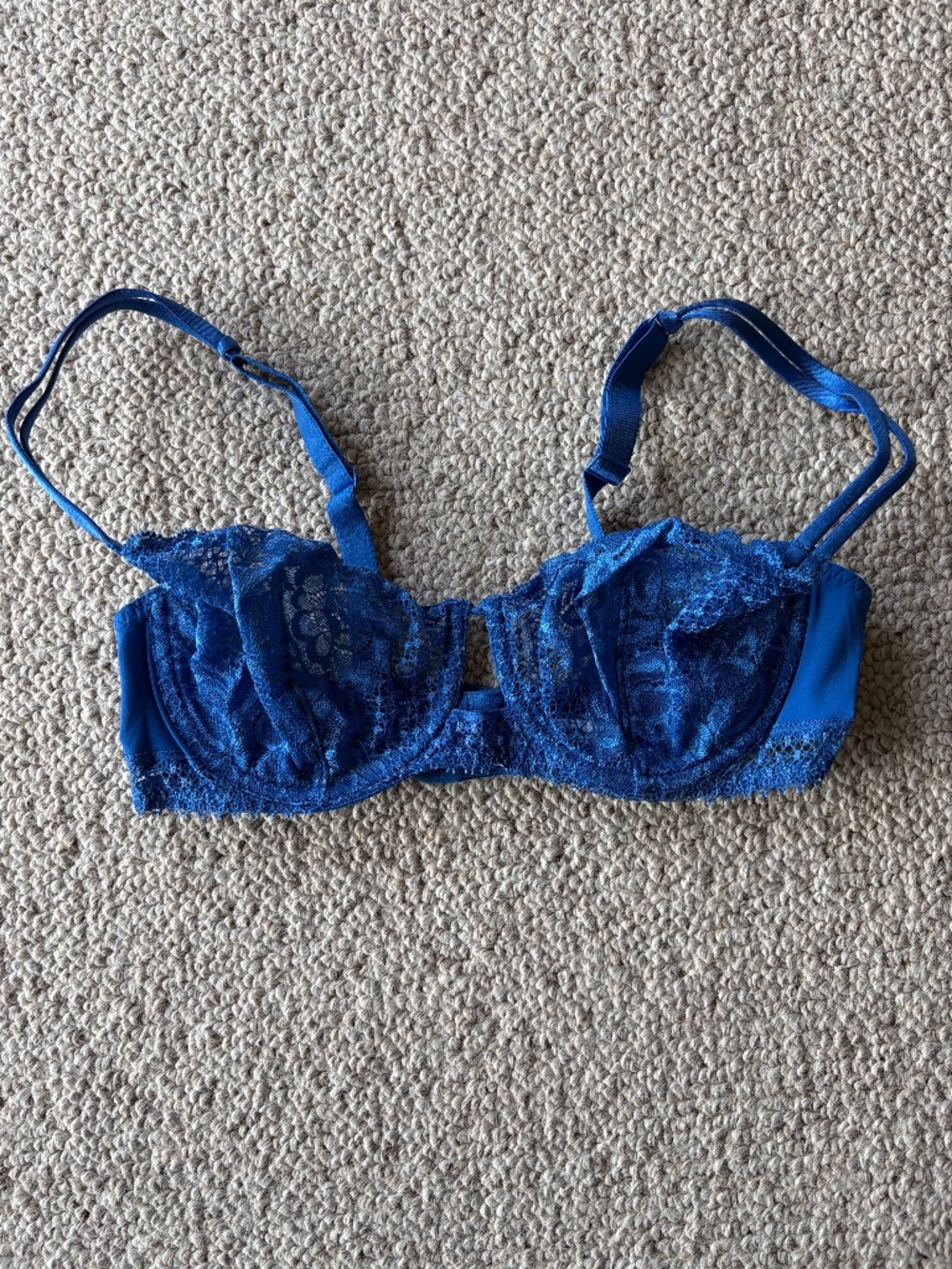 Simone Pérèle Blue Lace Bra 36C French Luxury Lingerie Glam Chic Designer - Picture 1 of 6